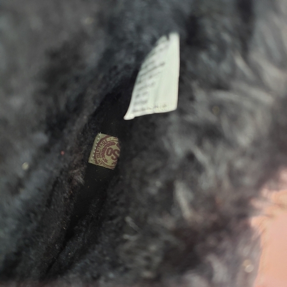 SO Black Faux Suede Faux Fur Lined Winter Boots with Buttons - Picture 7 of 8